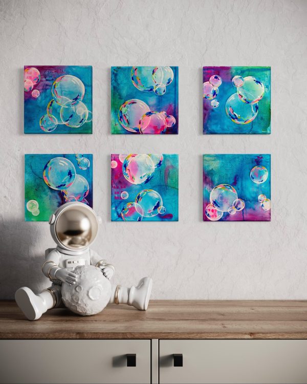 "Bubble Fun", 6 - Mixed Media Paintings - Image 2